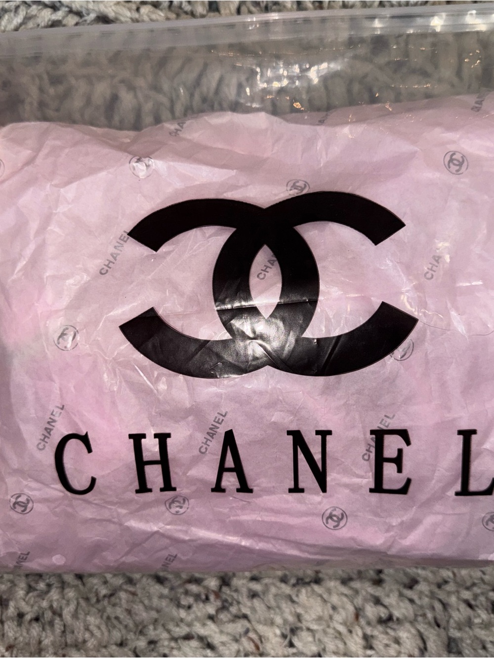 Pink Suede Shoulder Bag with White CC Logo